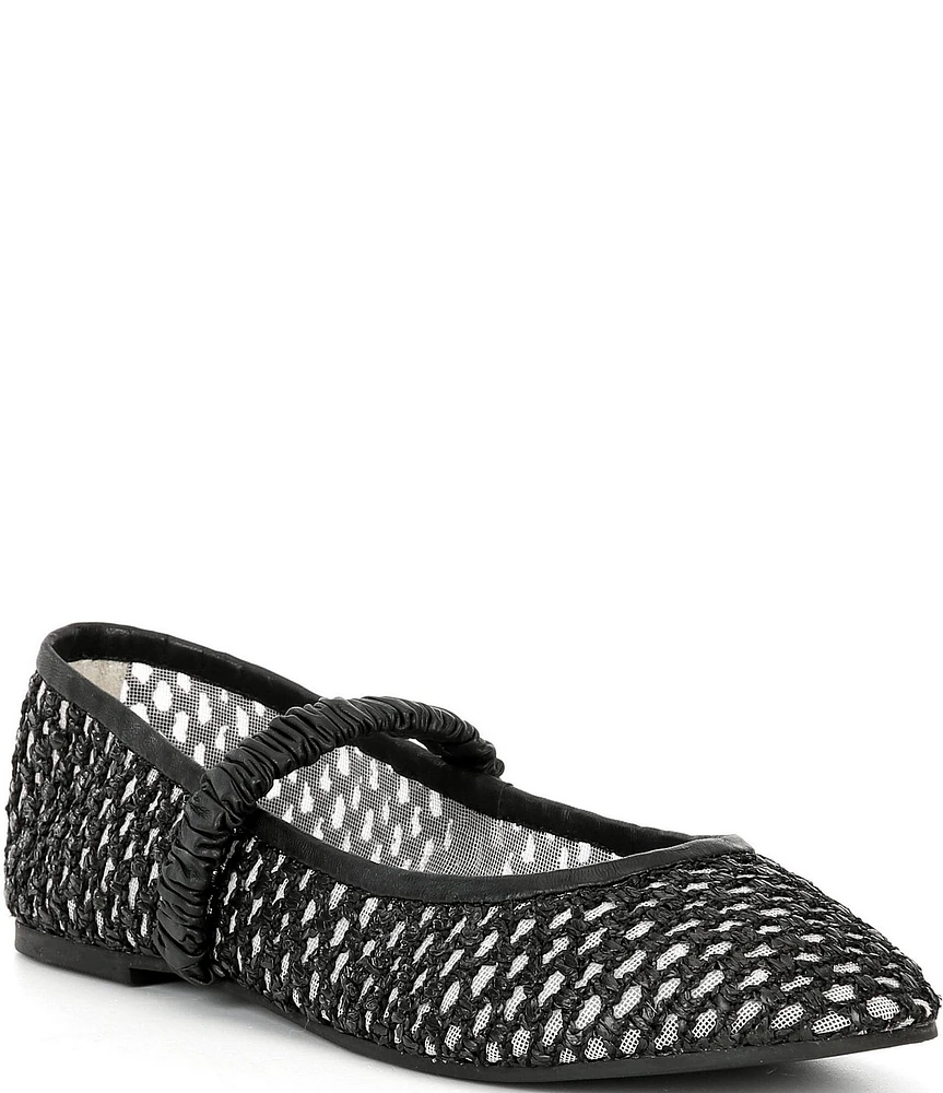 FRANCES VALENTINE Ella Raffia Mesh Mary Jane Ballet Flats