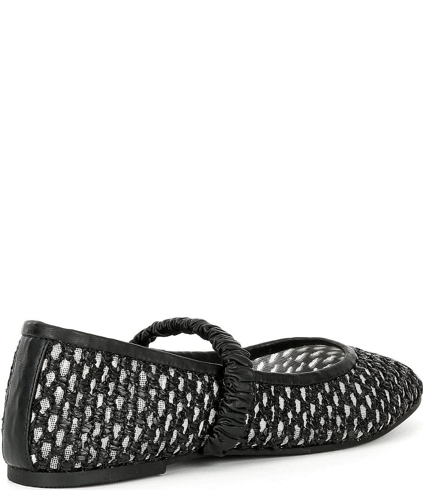 FRANCES VALENTINE Ella Raffia Mesh Mary Jane Ballet Flats