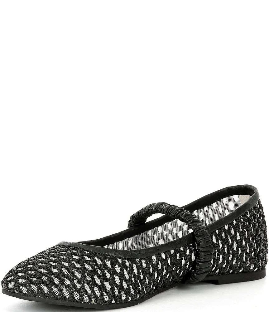 FRANCES VALENTINE Ella Raffia Mesh Mary Jane Ballet Flats
