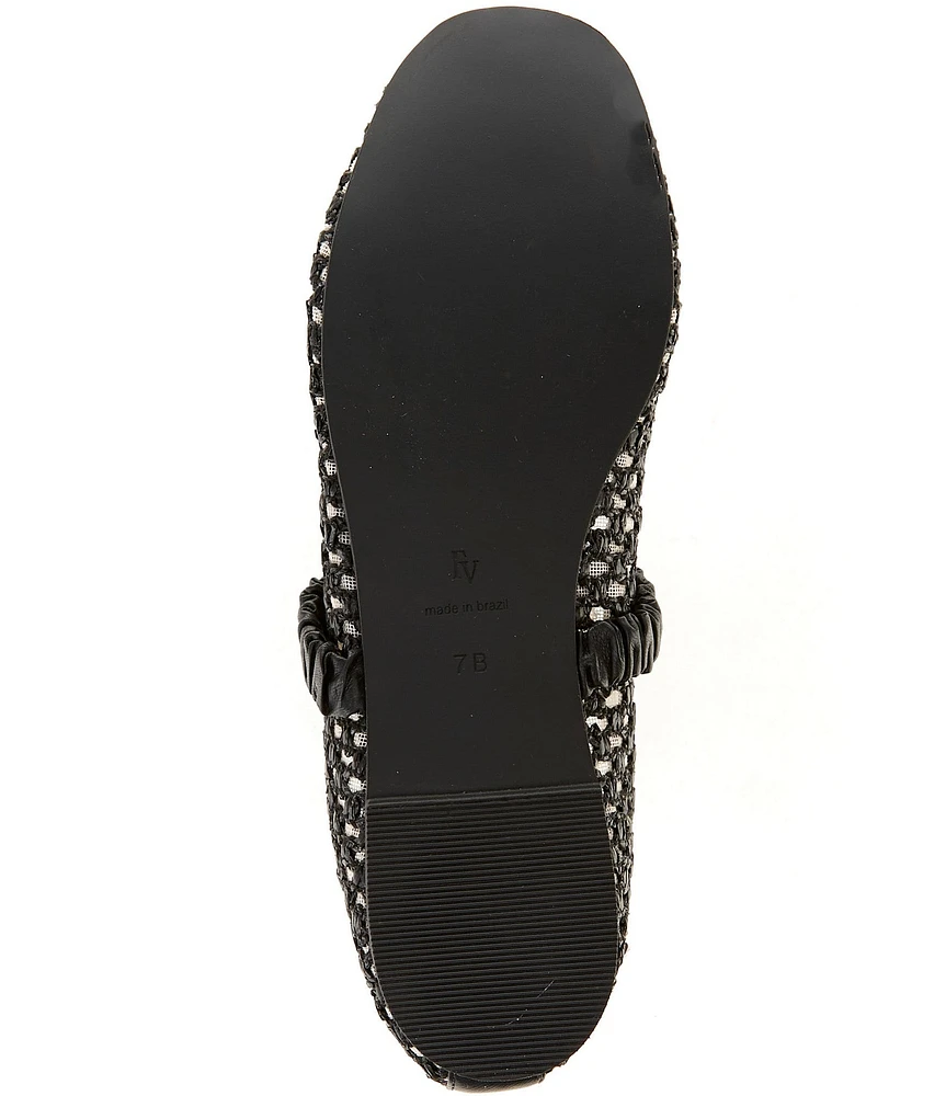 FRANCES VALENTINE Ella Raffia Mesh Mary Jane Ballet Flats