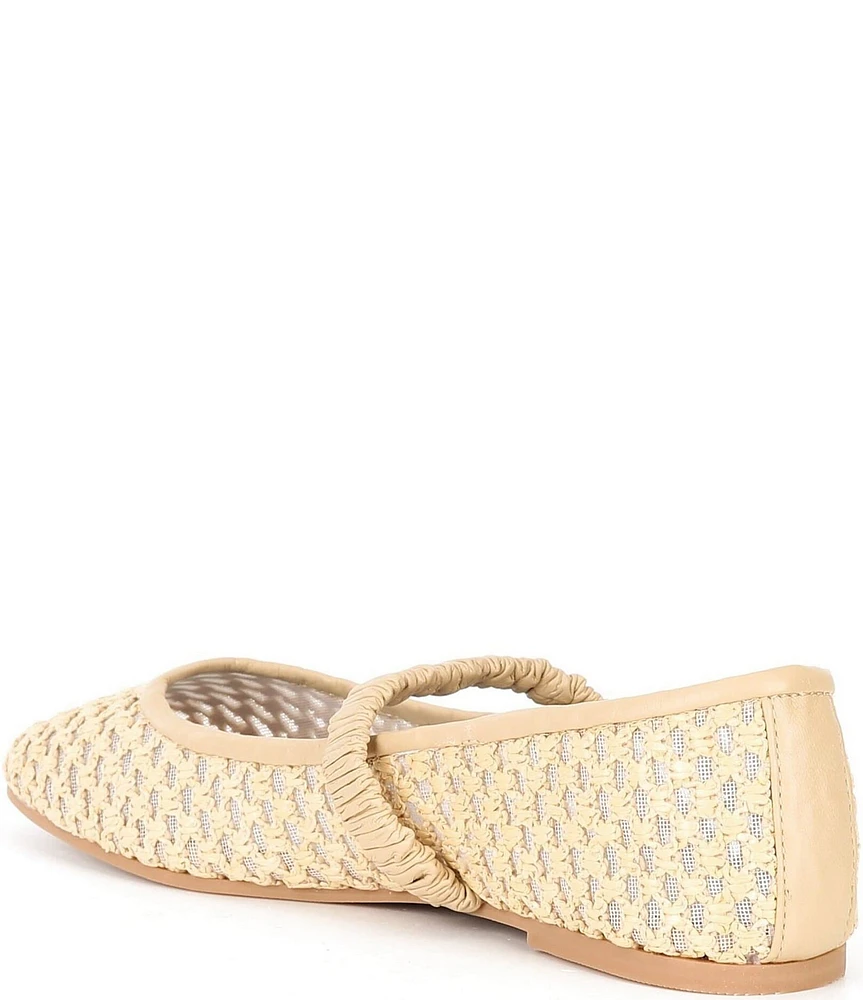 FRANCES VALENTINE Ella Raffia Mesh Mary Jane Ballet Flats