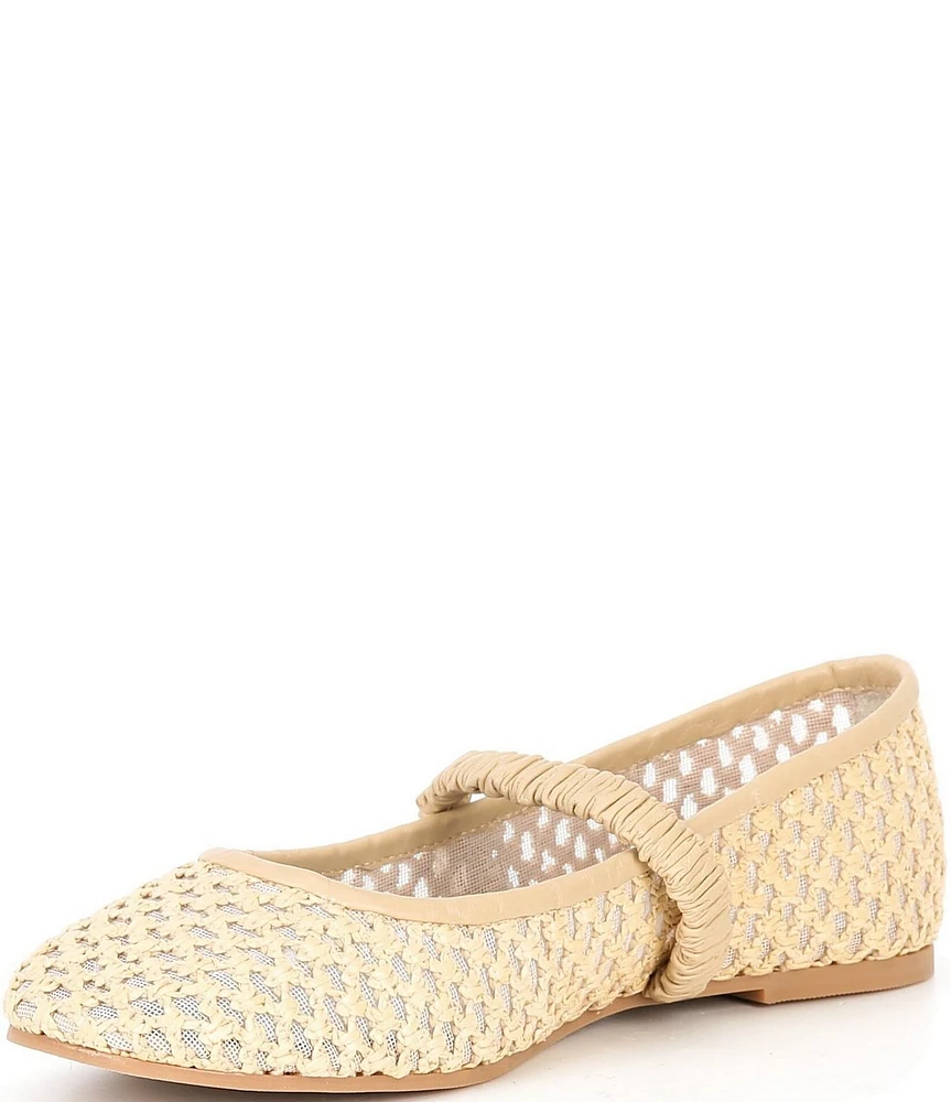 FRANCES VALENTINE Ella Raffia Mesh Mary Jane Ballet Flats