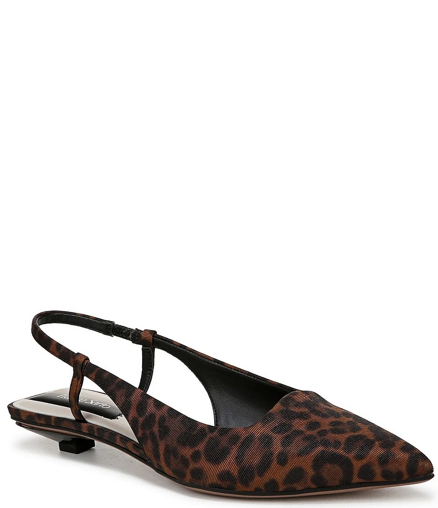 Franco Sarto Palmira Leopard Print Pointed Toe Slingback Flats