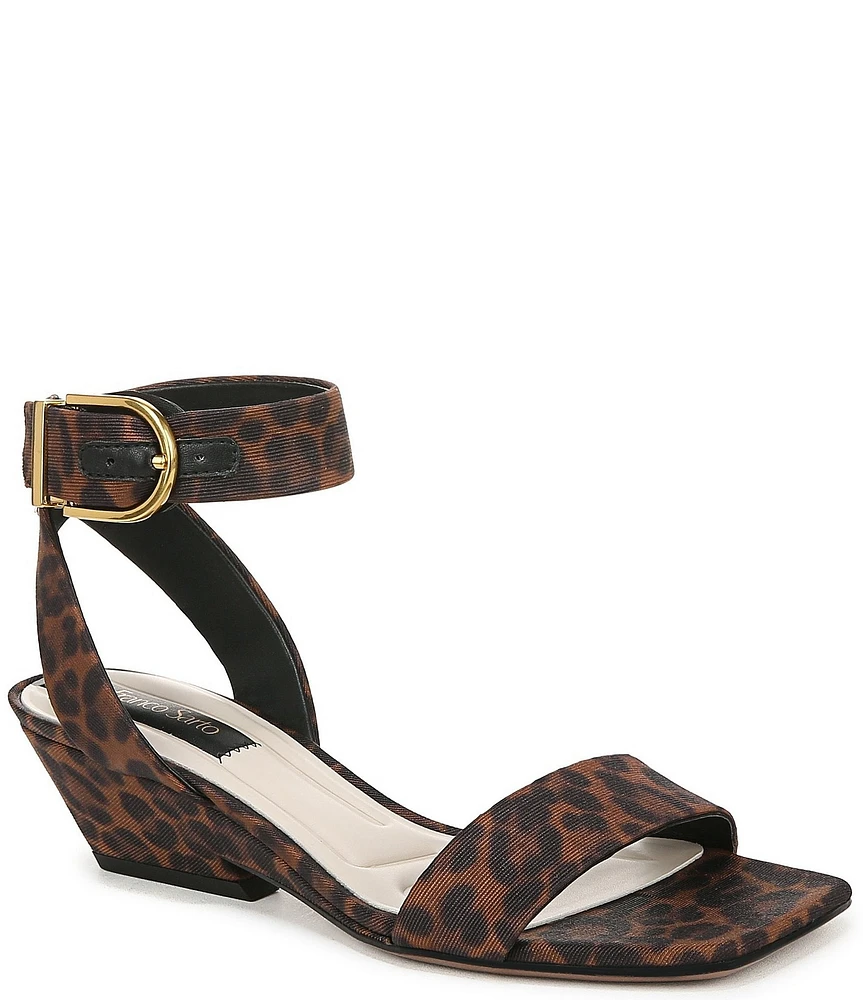 Franco Sarto Savini Leopard Print Ankle Strap Sandals