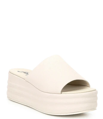 Free People Harbor Leather Platform Slide Sandals