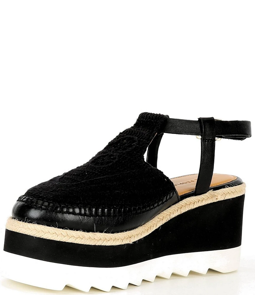Free People Morning In Mykonos Crochet Platform Espadrille Wedges