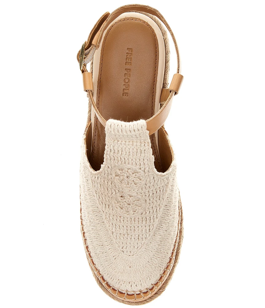 Free People Morning In Mykonos Crochet Platform Espadrille Wedges