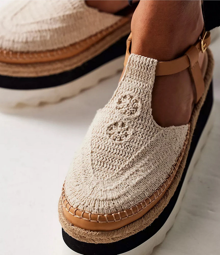 Free People Morning In Mykonos Crochet Platform Espadrille Wedges
