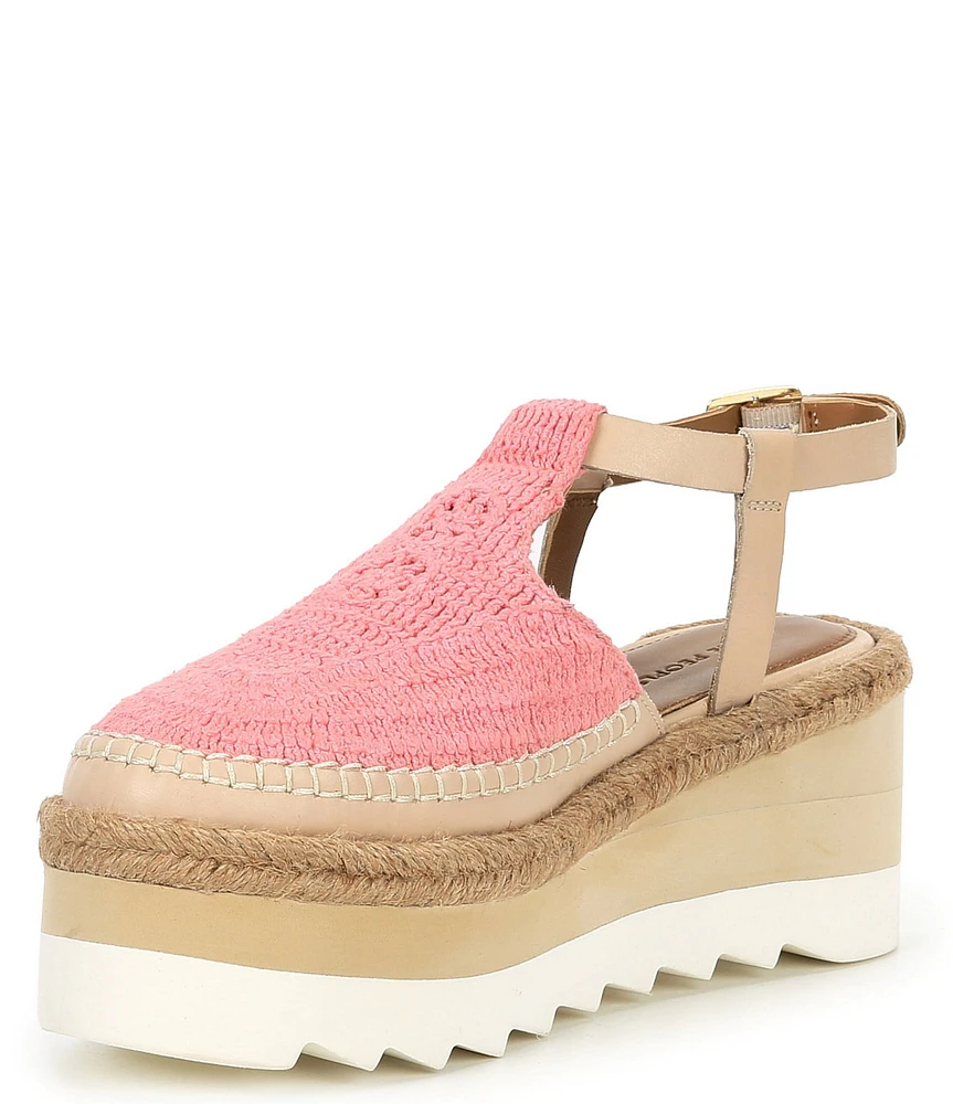 Free People Morning In Mykonos Crochet Platform Espadrille Wedges