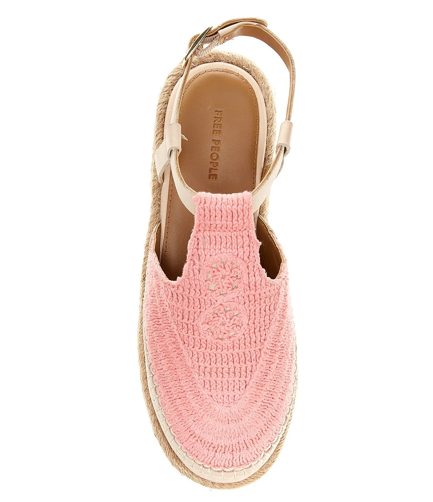Free People Morning In Mykonos Crochet Platform Espadrille Wedges