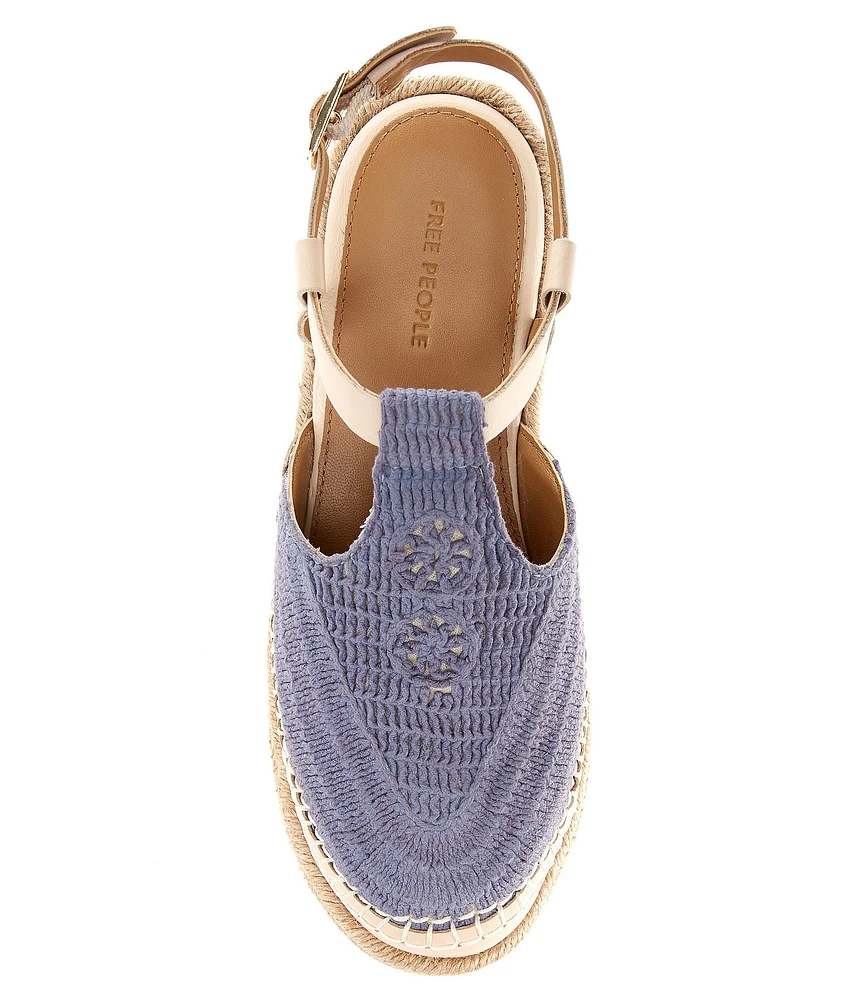 Free People Morning In Mykonos Crochet Platform Espadrille Wedges