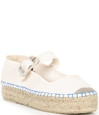 Free People Surfside Canvas Platform Espadrille Mary Janes
