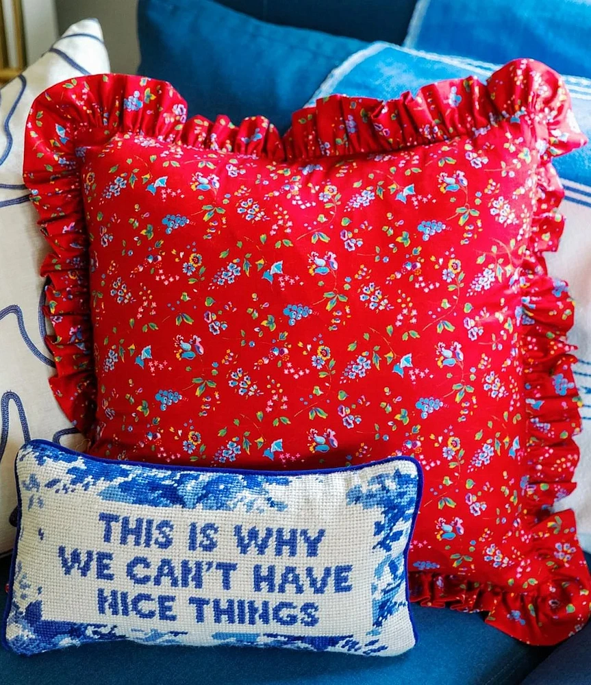 Furbish Nice Things Needlepoint Pillow