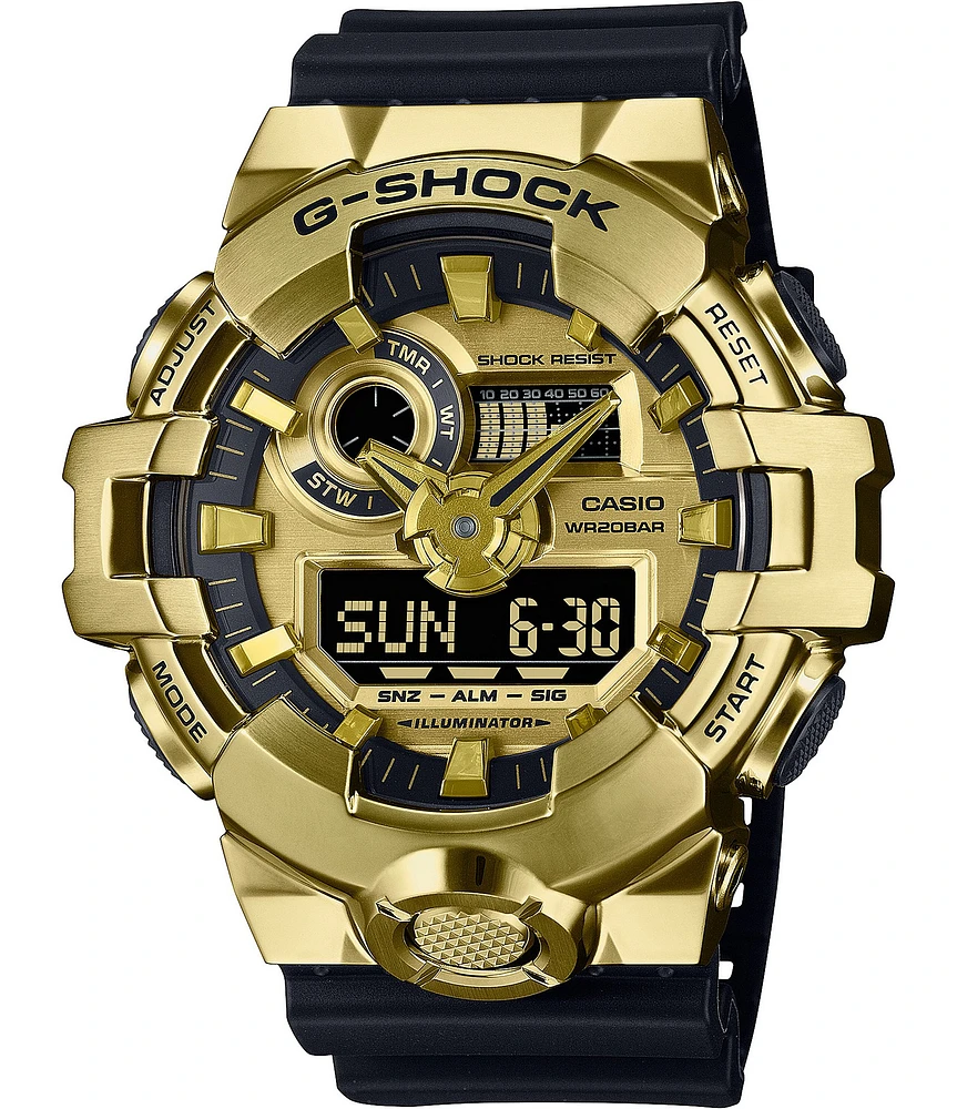 G-Shock Men's Ana-Digi Black Resin Strap Gold Case Watch