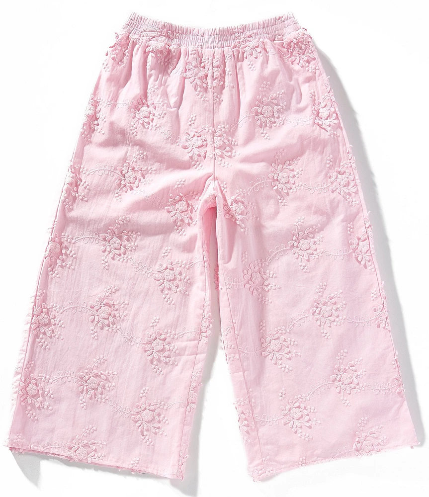 GB Big Girls Floral Lace Wide Leg Ankle Pants