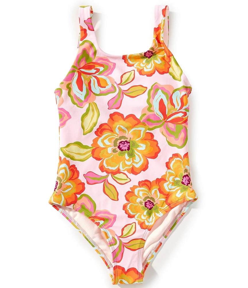 GB Big Girls Floral Scrunch One-Piece Swimsuit