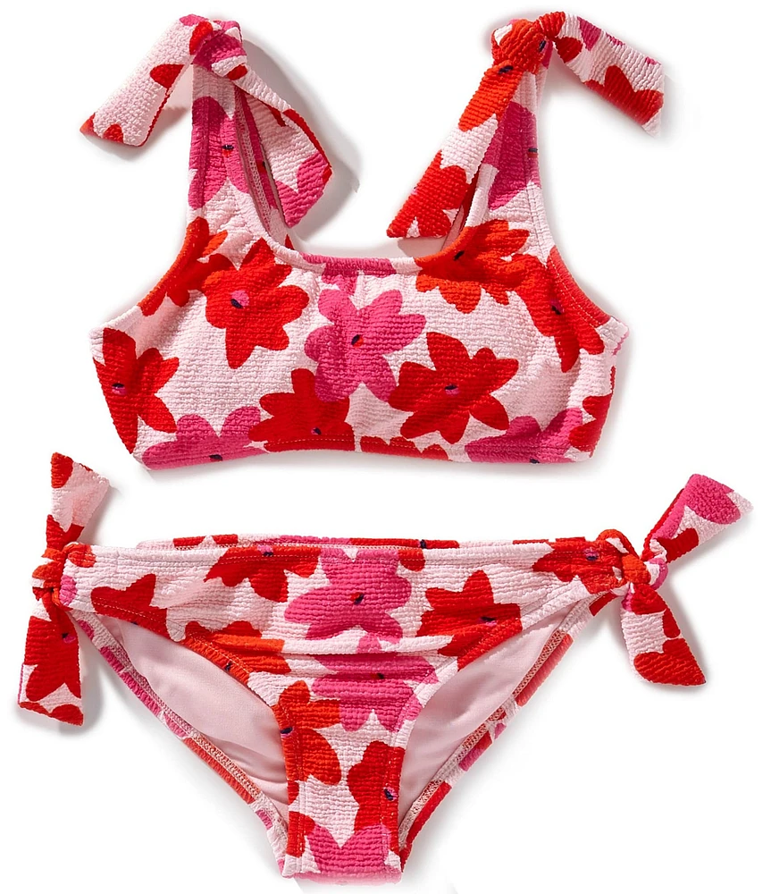 GB Big Girls Floral Scrunch Tie 2-Piece Swimsuit