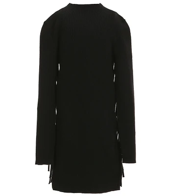 GB Big Girls Long Sleeve Turtleneck Fringe Dress