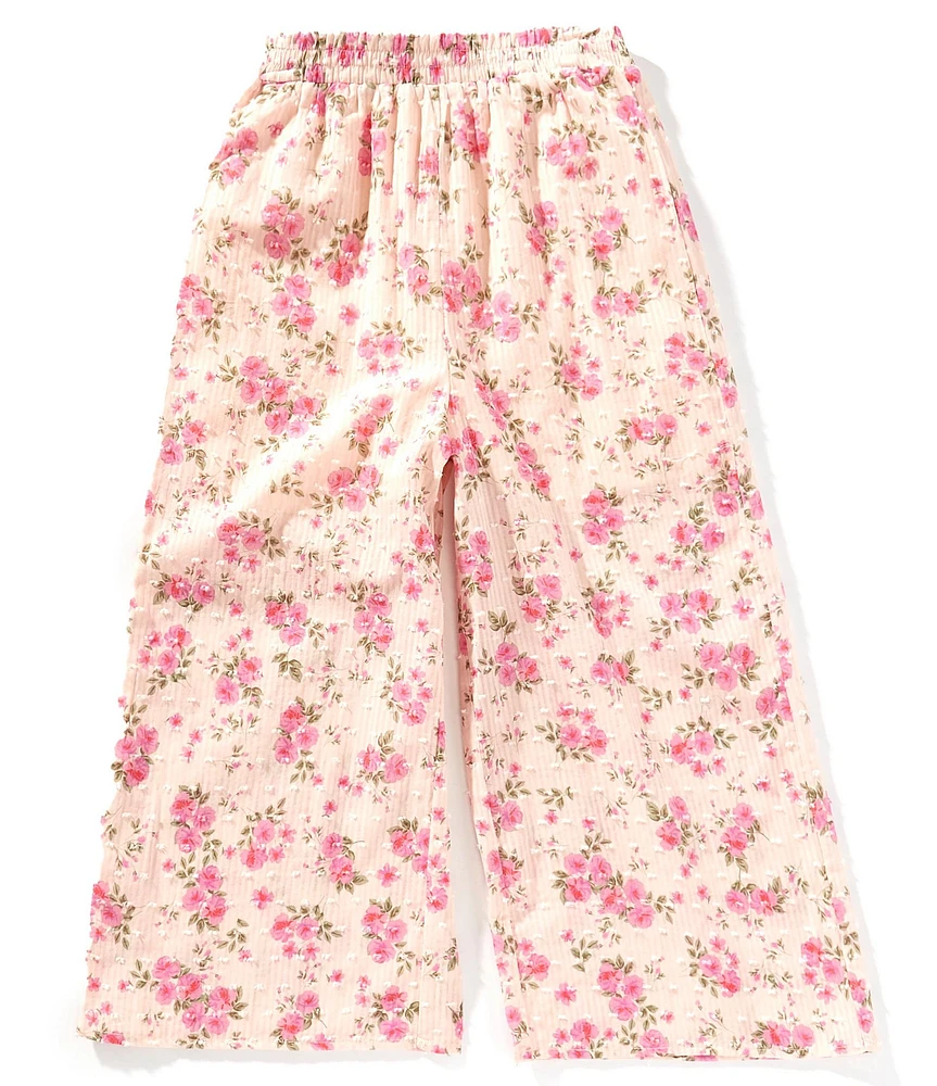 GB Big Girls Lurex Floral Wide Leg Ankle Pant