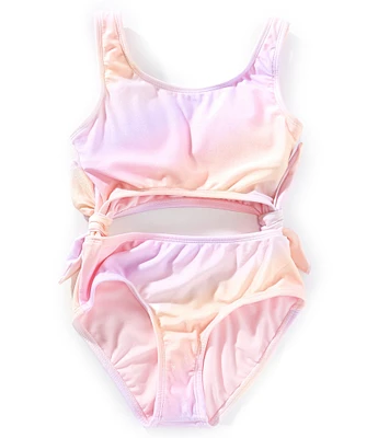 GB Big Girls Ombre Printed Cut Out One-Piece Swimsuit