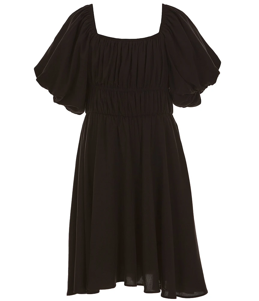 GB Big Girls Puff Sleeve Double Waist Dress