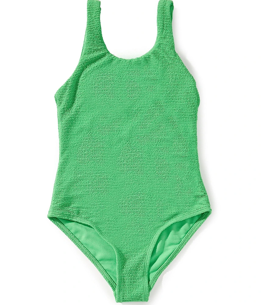 GB Big Girls Scrunch Scoop Neck One-Piece Swimsuit