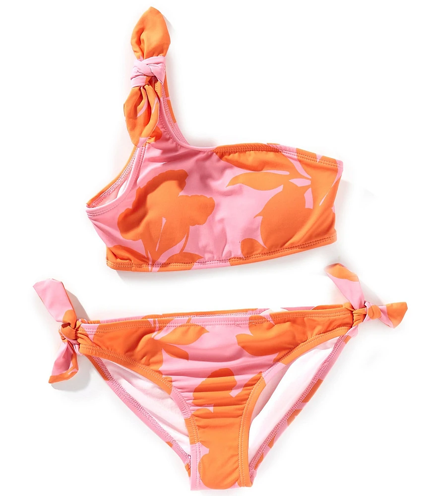GB Big Girls One Shoulder Tie 2-Piece Swimsuit