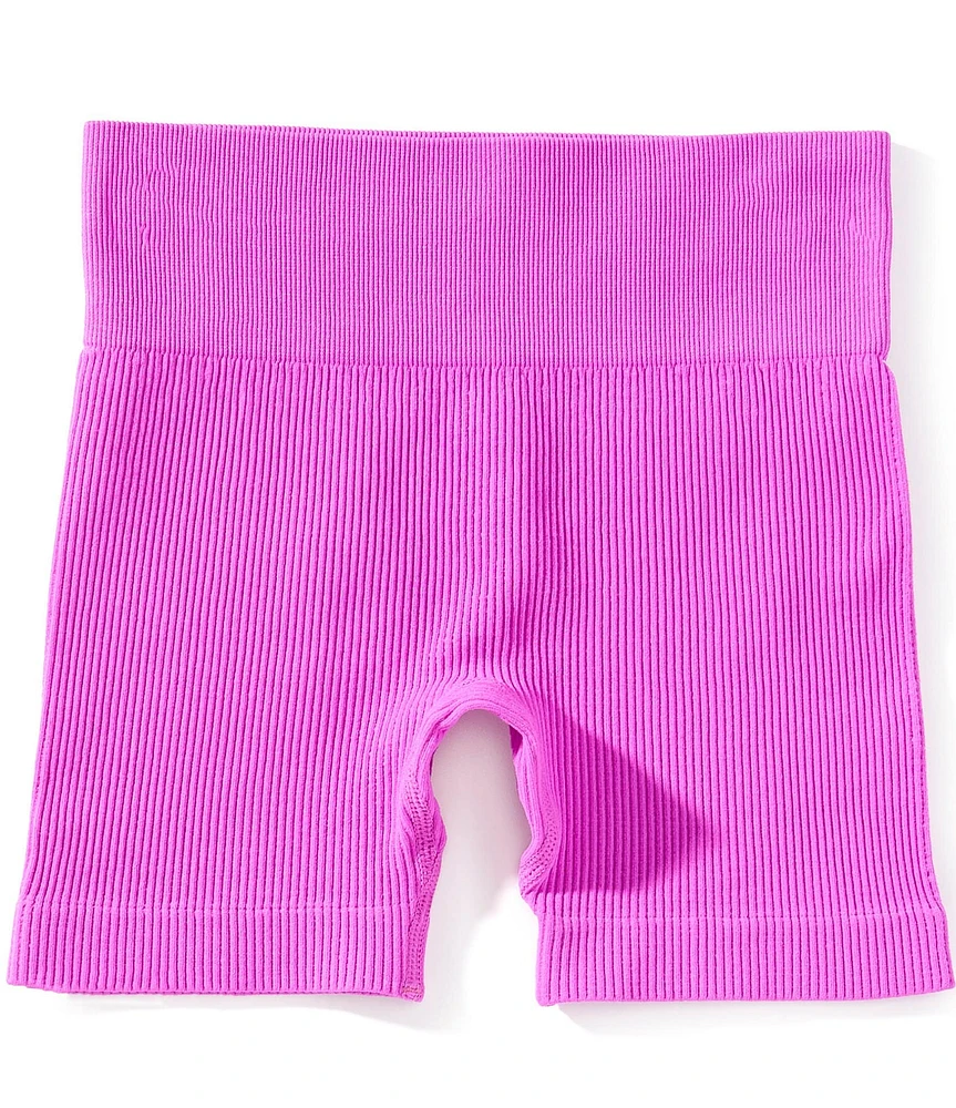 GB Big Girls Seamless Wide Band Ribbed Bike Shorts