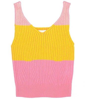 GB Big Girls Sleeveless Stripe Knit Sweater Tank