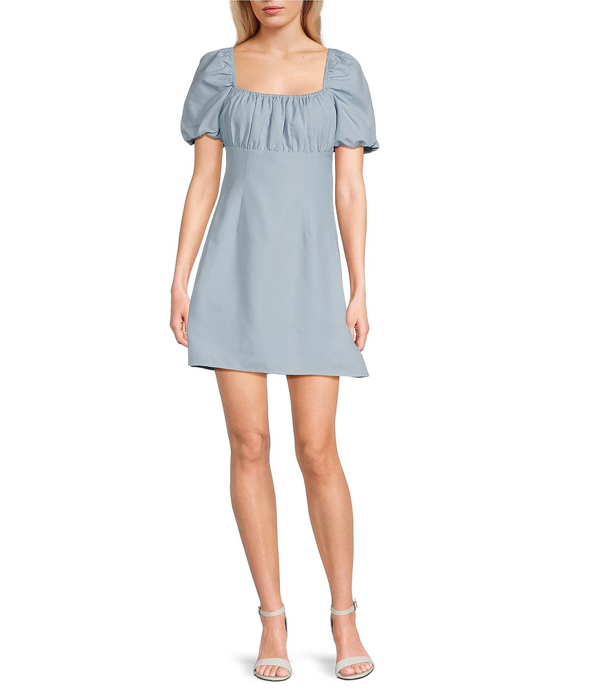 GB Empire Waist Puff Sleeve Babydoll Dress