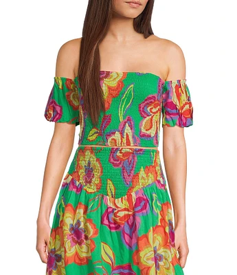 GB Large Floral Off The Shoulder Coordinating Top