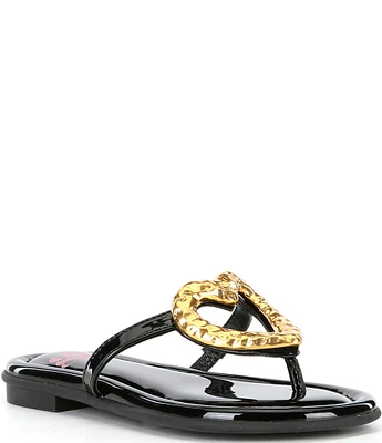 GB Girls' Sumrluv Heart Ornament Flat Sandals (Youth)