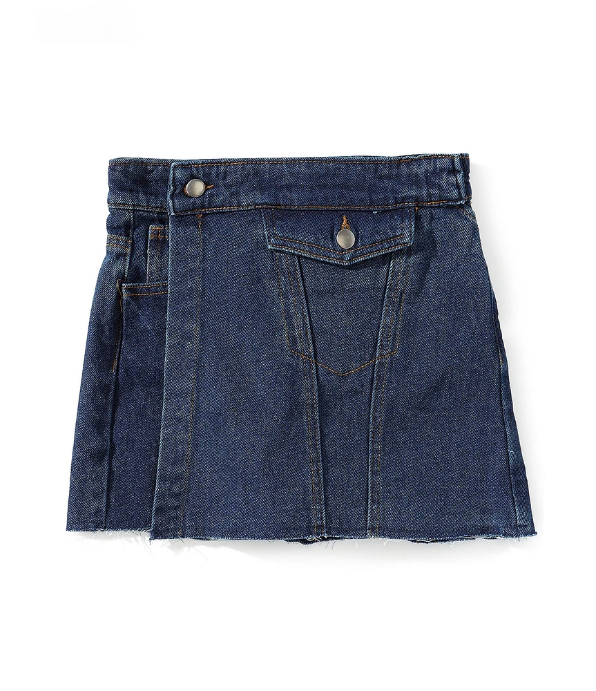 GB Little Girls Asymmetrical Denim Mini Skort