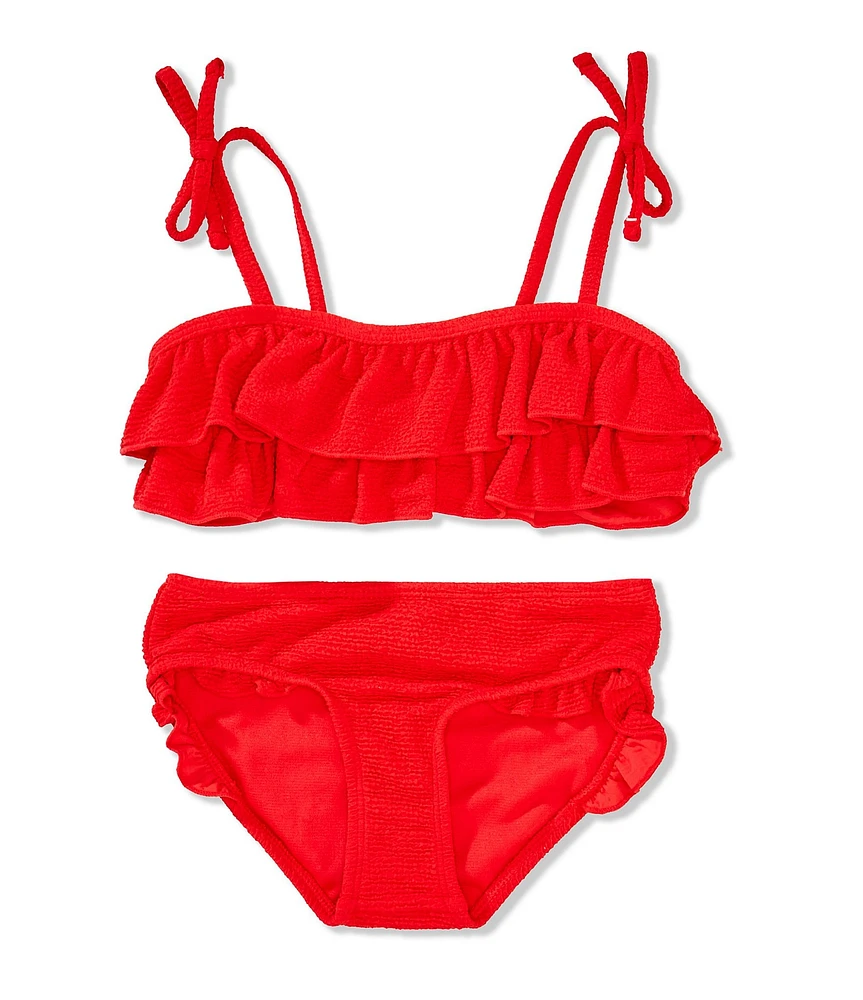 GB Little Girls Flounce Bandeau Bralette Two-Piece Swimsuit