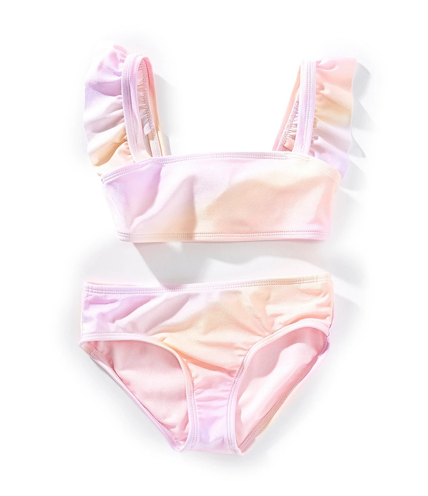 GB Little Girls Flounce Sleeve Two-Piece Swimsuit