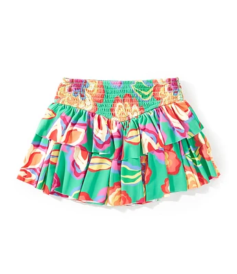 GB Little Girls Gracie Multi-Floral Print Active Skirt