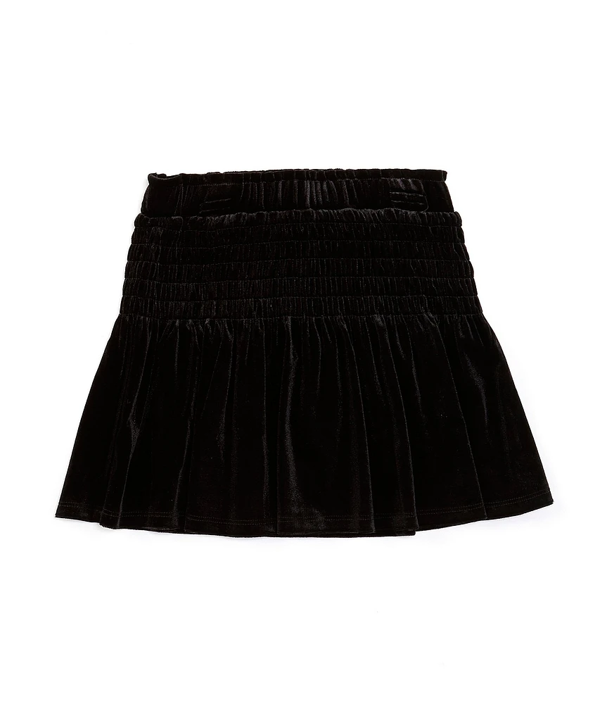 GB Little Girls Plaid Smocked Waist Skirt