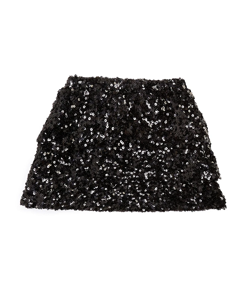 GB Little Girls Tiered Sequin Mini Skirt