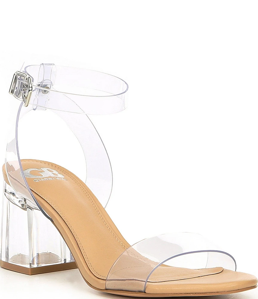 GB New Skool Vinyl Ankle Strap Block Heel Dress Sandals