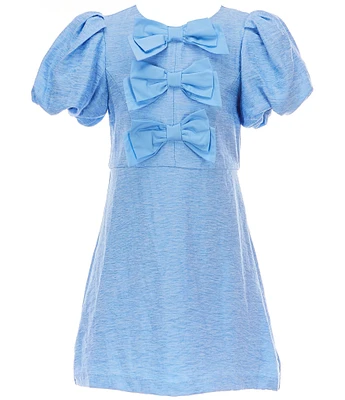 GB Social Big Girls Bow Front Bubble Sleeve Dress