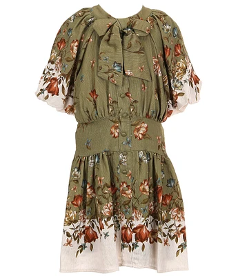 GB Social Big Girls Button Front Floral Dress