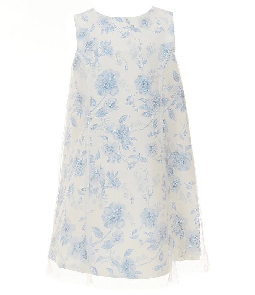 GB Social Big Girls Sleeveless Trapeze Overlay Dress