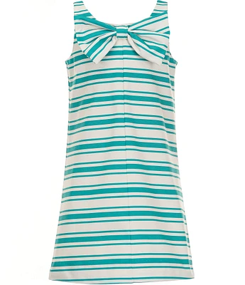 GB Social Little Girls Striped Bow Front Shift Dress