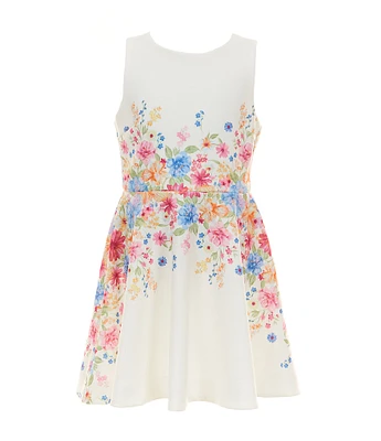 GB Social Little Girls Floral Fit and Flare Dress