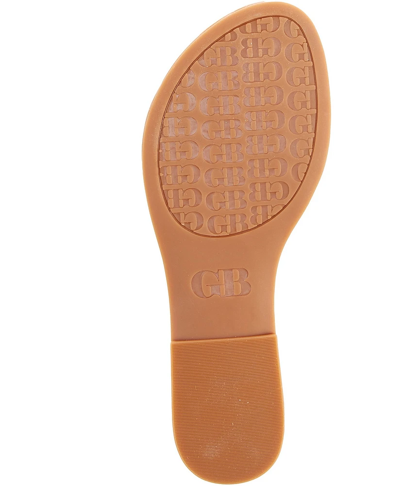 GB Summer-Luv Heart Ornament Patent Thong Sandals