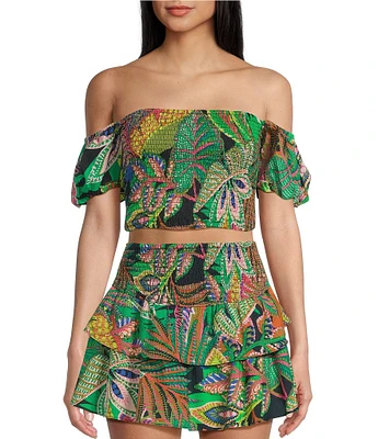 GB Tropical Floral Off The Shoulder Coordinating Top