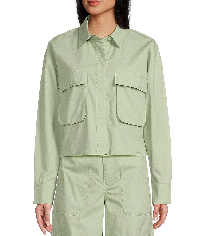 GB Woven Button-Front Cargo Coordinating Top