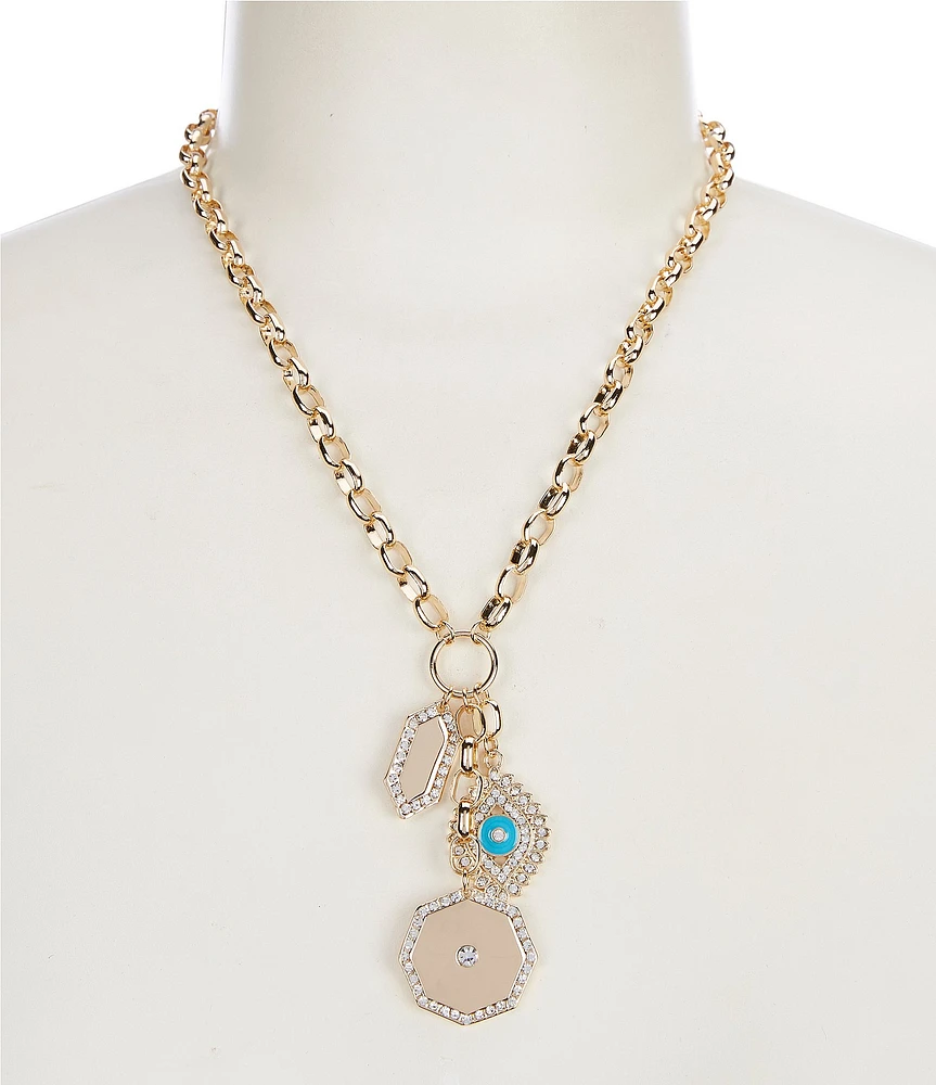 Gemma Layne Delicate Charm Cluster Short Chain Pendant Necklace