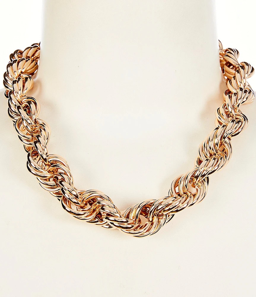 Gemma Layne Rope Link Chain Collar Necklace
