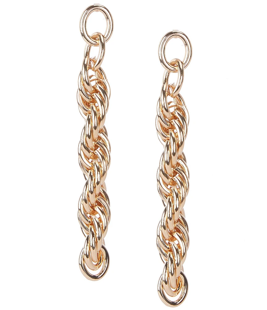 Gemma Layne Rope Chain Link Statement Linear Earrings
